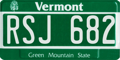 VT license plate RSJ682