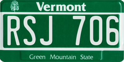 VT license plate RSJ706
