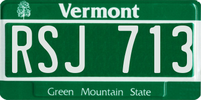 VT license plate RSJ713