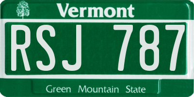 VT license plate RSJ787