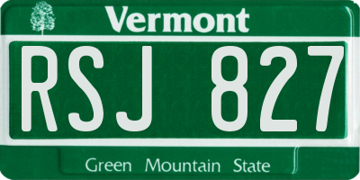 VT license plate RSJ827