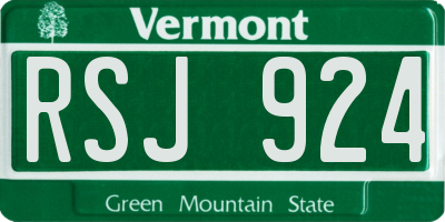 VT license plate RSJ924