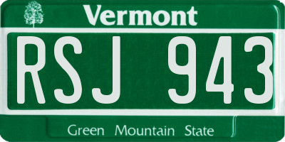 VT license plate RSJ943