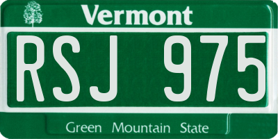 VT license plate RSJ975