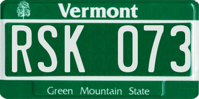 VT license plate RSK073