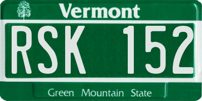 VT license plate RSK152