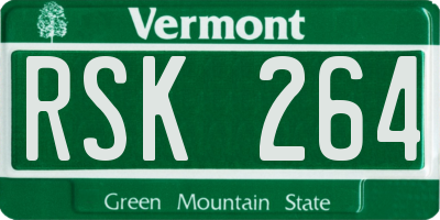 VT license plate RSK264
