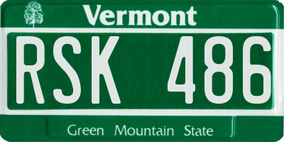 VT license plate RSK486