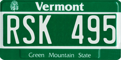 VT license plate RSK495