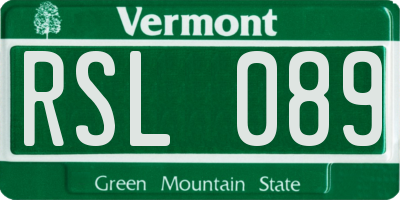 VT license plate RSL089