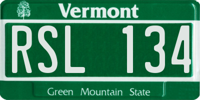 VT license plate RSL134