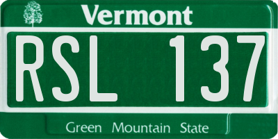 VT license plate RSL137