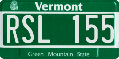 VT license plate RSL155