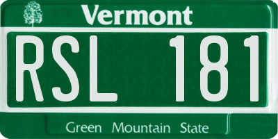 VT license plate RSL181