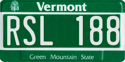 VT license plate RSL188