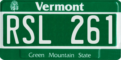 VT license plate RSL261