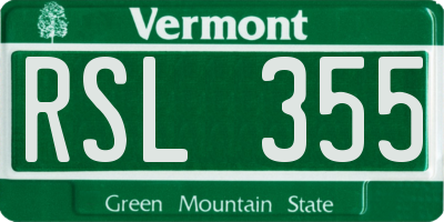 VT license plate RSL355