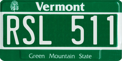 VT license plate RSL511