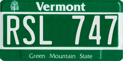 VT license plate RSL747