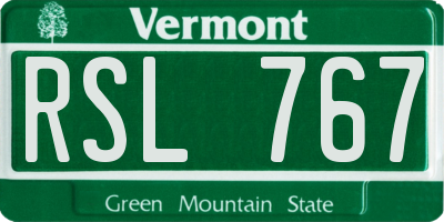 VT license plate RSL767