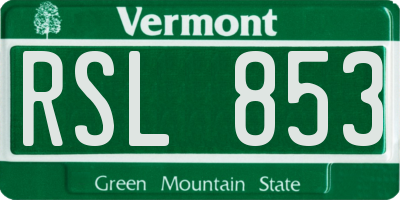 VT license plate RSL853