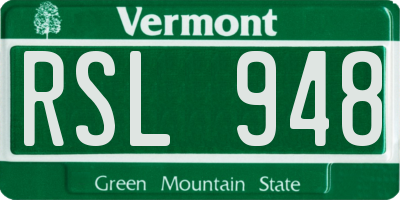 VT license plate RSL948