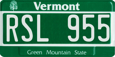 VT license plate RSL955
