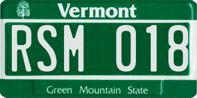 VT license plate RSM018
