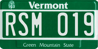 VT license plate RSM019