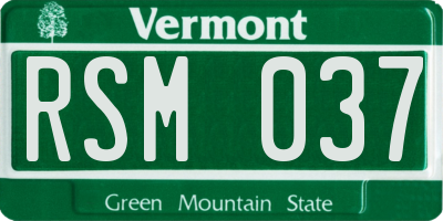VT license plate RSM037
