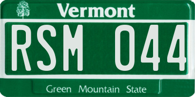 VT license plate RSM044