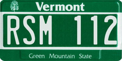 VT license plate RSM112