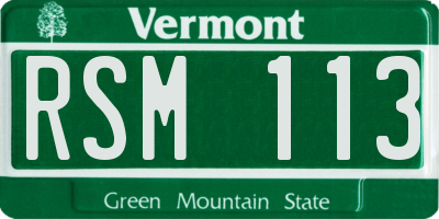 VT license plate RSM113