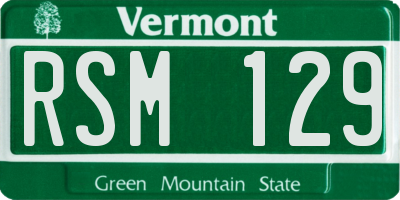 VT license plate RSM129