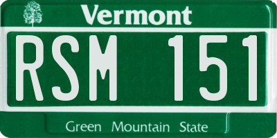 VT license plate RSM151