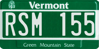 VT license plate RSM155