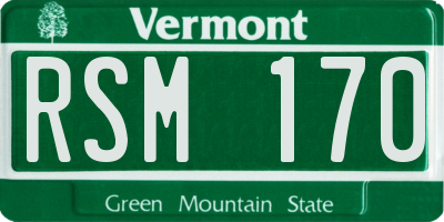 VT license plate RSM170