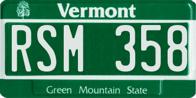 VT license plate RSM358