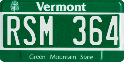VT license plate RSM364