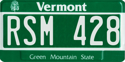 VT license plate RSM428