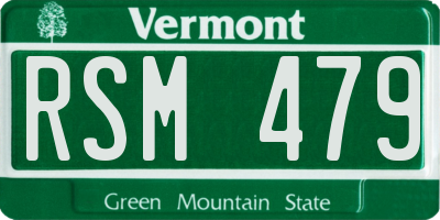 VT license plate RSM479