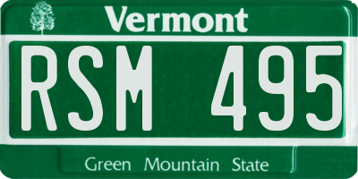 VT license plate RSM495