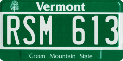 VT license plate RSM613