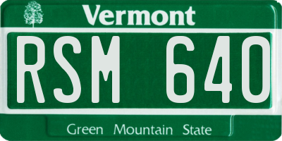 VT license plate RSM640