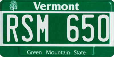 VT license plate RSM650