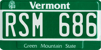 VT license plate RSM686