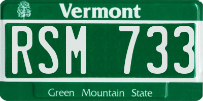 VT license plate RSM733