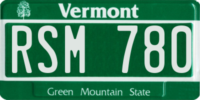 VT license plate RSM780