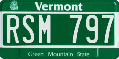 VT license plate RSM797