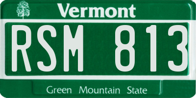 VT license plate RSM813